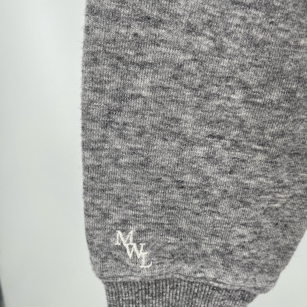 Mwl Gray Collared Button Front Cropped Fleece Swe… - image 4